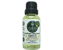 Load image into Gallery viewer, Nativilis Organic Sunflower Seed Carrier Oil (Helianthus annuus) Omega 6 Hair, Face & Skin - Natural Cold Pressed - Non-comedogenic - Promotes Moisture Retention in Skin and Hair Acne-Prone – Copaiba