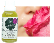 Load image into Gallery viewer, Nativilis Organic Rose Otto Essential Oil Blend 5% (Rosa damascena/Argania spinosa) - 100% Natural - 30ml - (GC/MS Tested)