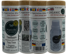Load image into Gallery viewer, Nativilis Organic Tea Tree Essential Oil (Melaleuca alternifolia) - 100% Natural - 30ml - (GC/MS Tested)