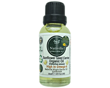 Load image into Gallery viewer, Nativilis Organic Sunflower Seed Carrier Oil (Helianthus annuus) Omega 6 Hair, Face & Skin - Natural Cold Pressed - Non-comedogenic - Promotes Moisture Retention in Skin and Hair Acne-Prone – Copaiba