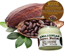 Load image into Gallery viewer, Nativilis Amazonian Cocoa Butter Raw Unscented Fragrance Free (Theobroma cacao) Skin Natural Moisturizer Replenishing skin's moisture protecting your skin improving elasticity – Copaiba properties