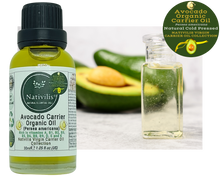 Load image into Gallery viewer, Nativilis Organic Avocado Carrier Oil (Persea americana) Hair, Face & Skin - Natural Cold Pressed - Rich in vitamins A, B1, B2, B3, B5, B6, B8, B9, D, E and K - Moisturizes Dry Skin – Copaiba