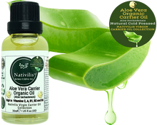 Load image into Gallery viewer, Nativilis Organic Aloe Vera Carrier Oil (Aloe barbadensis) True Aloe - Hair, Face & Skin Natural Cold Pressed – For Aromatherapy Massage – Soothes Moisturizes Skin – Hair Improving Growth - Copaiba