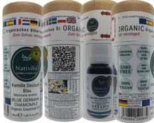 Load image into Gallery viewer, Nativilis Organic German Blue Chamomile Essential Oil (Matricaria recutita) - 100% Natural - 30ml - (GC/MS Tested)