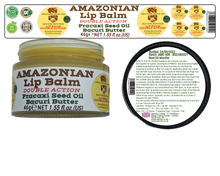 Load image into Gallery viewer, Nativilis AMAZONIAN LIP BALM DOUBLE ACTION FORMULA WITH PRACAXI SEED OIL (Pentaclethra macroloba) + BACURI BUTTER (Platonia insignis) Moisturises Dry Lips and Heals Chapped Lips - Toned Lips - Copaiba