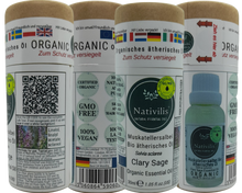 Load image into Gallery viewer, Nativilis Organic Clary Sage Essential Oil (Salvia sclarea) - 100% Natural - 30ml - (GC/MS Tested)