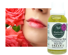 Load image into Gallery viewer, Nativilis Organic Rose Otto Essential Oil Blend 5% (Rosa damascena/Argania spinosa) - 100% Natural - 30ml - (GC/MS Tested)