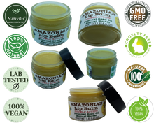 Load image into Gallery viewer, Nativilis AMAZONIAN LIP BALM DOUBLE ACTION FORMULA WITH PRACAXI SEED OIL (Pentaclethra macroloba) + BACURI BUTTER (Platonia insignis) Moisturises Dry Lips and Heals Chapped Lips - Toned Lips - Copaiba