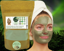 Load image into Gallery viewer, Nativilis Amazonian Green Montmorillonite Powder Clay - Natural Facial Hair Body Mask – oily and acne-prone skin restoring balance skin PH levels – Best known most used - Copaiba benefits