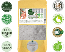 Load image into Gallery viewer, Nativilis Gray (Grey) Bentonite Clay Powder - Natural Facial Hair Body Mask Fine Soft Texture Removing Toxins from the Body Detoxifying Skin Hydrates the Hair and Scalp Copaiba