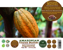 Load image into Gallery viewer, Nativilis Amazonian Cocoa Butter Raw Unscented Fragrance Free (Theobroma cacao) Skin Natural Moisturizer Replenishing skin's moisture protecting your skin improving elasticity – Copaiba properties