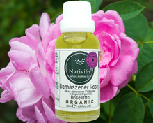 Load image into Gallery viewer, Nativilis Organic Rose Otto Essential Oil Blend 5% (Rosa damascena/Argania spinosa) - 100% Natural - 30ml - (GC/MS Tested)