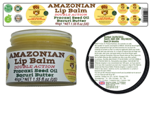 Load image into Gallery viewer, Nativilis AMAZONIAN LIP BALM DOUBLE ACTION FORMULA WITH PRACAXI SEED OIL (Pentaclethra macroloba) + BACURI BUTTER (Platonia insignis) Moisturises Dry Lips and Heals Chapped Lips - Toned Lips - Copaiba