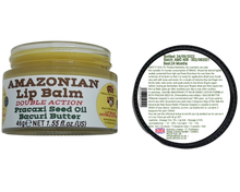 Load image into Gallery viewer, Nativilis AMAZONIAN LIP BALM DOUBLE ACTION FORMULA WITH PRACAXI SEED OIL (Pentaclethra macroloba) + BACURI BUTTER (Platonia insignis) Moisturises Dry Lips and Heals Chapped Lips - Toned Lips - Copaiba