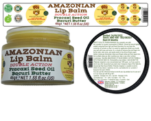 Load image into Gallery viewer, Nativilis AMAZONIAN LIP BALM DOUBLE ACTION FORMULA WITH PRACAXI SEED OIL (Pentaclethra macroloba) + BACURI BUTTER (Platonia insignis) Moisturises Dry Lips and Heals Chapped Lips - Toned Lips - Copaiba