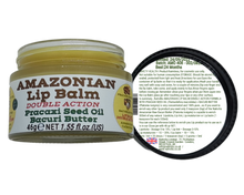 Load image into Gallery viewer, Nativilis AMAZONIAN LIP BALM DOUBLE ACTION FORMULA WITH PRACAXI SEED OIL (Pentaclethra macroloba) + BACURI BUTTER (Platonia insignis) Moisturises Dry Lips and Heals Chapped Lips - Toned Lips - Copaiba