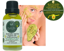 Load image into Gallery viewer, Nativilis Organic Avocado Carrier Oil (Persea americana) Hair, Face & Skin - Natural Cold Pressed - Rich in vitamins A, B1, B2, B3, B5, B6, B8, B9, D, E and K - Moisturizes Dry Skin – Copaiba