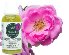 Load image into Gallery viewer, Nativilis Organic Rose Otto Essential Oil Blend 5% (Rosa damascena/Argania spinosa) - 100% Natural - 30ml - (GC/MS Tested)