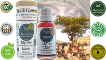 Load image into Gallery viewer, Nativilis Organic Myrrh Essential Oil (Commiphora myrrha) - 100% Natural - 30ml - (GC/MS Tested)