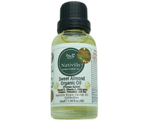 Load image into Gallery viewer, Nativilis Sweet Almond Carrier Oil (Prunus dulcis) King of Nuts- Hair, Face & Skin Natural Cold Pressed – Cleansing Moisturizer Face Chapped Lips Emollient Properties Healthy Scalp - Copaiba