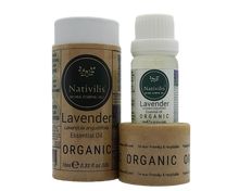 Load image into Gallery viewer, Solar Plexus Diffuser Locket Pendant and Necklace + Nativilis Organic Lavender Essential Oil 10ml Gift Set