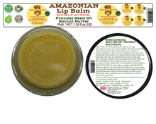 Load image into Gallery viewer, Nativilis AMAZONIAN LIP BALM DOUBLE ACTION FORMULA WITH PRACAXI SEED OIL (Pentaclethra macroloba) + BACURI BUTTER (Platonia insignis) Moisturises Dry Lips and Heals Chapped Lips - Toned Lips - Copaiba