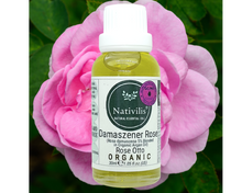 Load image into Gallery viewer, Nativilis Organic Rose Otto Essential Oil Blend 5% (Rosa damascena/Argania spinosa) - 100% Natural - 30ml - (GC/MS Tested)