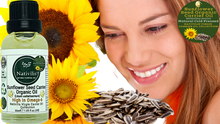 Load image into Gallery viewer, Nativilis Organic Sunflower Seed Carrier Oil (Helianthus annuus) Omega 6 Hair, Face & Skin - Natural Cold Pressed - Non-comedogenic - Promotes Moisture Retention in Skin and Hair Acne-Prone – Copaiba