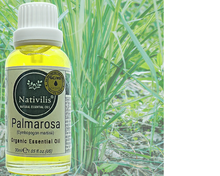 Load image into Gallery viewer, Nativilis Organic Palmarosa Essential Oil (Cymbopogon martinii)- 100% Natural - 30ml - (GC/MS Tested)