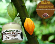 Load image into Gallery viewer, Nativilis Amazonian Cocoa Butter Raw Unscented Fragrance Free (Theobroma cacao) Skin Natural Moisturizer Replenishing skin's moisture protecting your skin improving elasticity – Copaiba properties