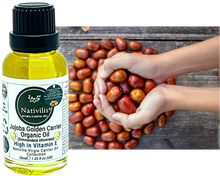 Load image into Gallery viewer, Nativilis Organic Jojoba Golden Carrier Oil (Simmondsia chinensis) Hair, Face & Skin Natural Cold Pressed - Humectant Ingredient - Non-comedogenic Acne-Prone Cleanser Moisturizer Antioxidant – Copaiba