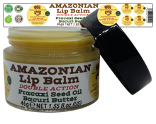 Load image into Gallery viewer, Nativilis AMAZONIAN LIP BALM DOUBLE ACTION FORMULA WITH PRACAXI SEED OIL (Pentaclethra macroloba) + BACURI BUTTER (Platonia insignis) Moisturises Dry Lips and Heals Chapped Lips - Toned Lips - Copaiba