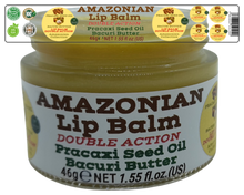 Load image into Gallery viewer, Nativilis AMAZONIAN LIP BALM DOUBLE ACTION FORMULA WITH PRACAXI SEED OIL (Pentaclethra macroloba) + BACURI BUTTER (Platonia insignis) Moisturises Dry Lips and Heals Chapped Lips - Toned Lips - Copaiba
