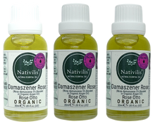 Load image into Gallery viewer, Nativilis Organic Rose Otto Essential Oil Blend 5% (Rosa damascena/Argania spinosa) - 100% Natural - 30ml - (GC/MS Tested)