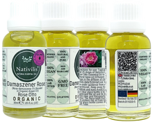 Load image into Gallery viewer, Nativilis Organic Rose Otto Essential Oil Blend 5% (Rosa damascena/Argania spinosa) - 100% Natural - 30ml - (GC/MS Tested)