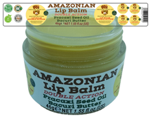 Load image into Gallery viewer, Nativilis AMAZONIAN LIP BALM DOUBLE ACTION FORMULA WITH PRACAXI SEED OIL (Pentaclethra macroloba) + BACURI BUTTER (Platonia insignis) Moisturises Dry Lips and Heals Chapped Lips - Toned Lips - Copaiba