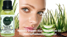 Load image into Gallery viewer, Products Nativilis Organic Aloe Vera Carrier Oil (Aloe barbadensis) True Aloe - Hair, Face & Skin Natural Cold Pressed – For Aromatherapy Massage – Soothes Moisturizes Skin – Hair Improving Growth - Copaiba