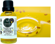 Load image into Gallery viewer, Nativilis Organic Flaxseed Carrier Oil (Linum usitatissimum) - linseed oil - Hair, Face & Skin - Natural Cold Pressed - High in Omega-3 - Improves Skin Smoothness – Moisturizes Dry Skin - Copaiba