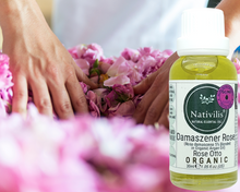 Load image into Gallery viewer, Nativilis Organic Rose Otto Essential Oil Blend 5% (Rosa damascena/Argania spinosa) - 100% Natural - 30ml - (GC/MS Tested)