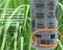 Load image into Gallery viewer, Nativilis Organic Lemongrass Essential Oil (Cymbopogon citratus) - 100% Natural - 30ml - (GC/MS Tested)