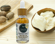 Load image into Gallery viewer, Nativilis Murumuru Virgin Oil (Astrocaryum murumuru) Amazonian Rainforest Collection - Skin Hair Care Natural Moisturizer – Less frizzy hair - Won’t clog your pores – Copaiba properties