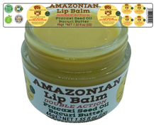 Load image into Gallery viewer, Nativilis AMAZONIAN LIP BALM DOUBLE ACTION FORMULA WITH PRACAXI SEED OIL (Pentaclethra macroloba) + BACURI BUTTER (Platonia insignis) Moisturises Dry Lips and Heals Chapped Lips - Toned Lips - Copaiba