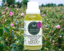 Load image into Gallery viewer, Nativilis Organic Rose Otto Essential Oil Blend 5% (Rosa damascena/Argania spinosa) - 100% Natural - 30ml - (GC/MS Tested)