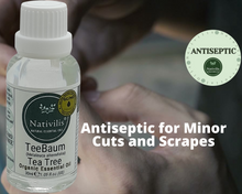 Load image into Gallery viewer, Nativilis Organic Tea Tree Essential Oil (Melaleuca alternifolia) - 100% Natural - 30ml - (GC/MS Tested)