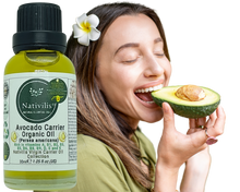 Load image into Gallery viewer, Nativilis Organic Avocado Carrier Oil (Persea americana) Hair, Face & Skin - Natural Cold Pressed - Rich in vitamins A, B1, B2, B3, B5, B6, B8, B9, D, E and K - Moisturizes Dry Skin – Copaiba