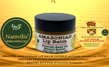 Load image into Gallery viewer, Nativilis AMAZONIAN LIP BALM DOUBLE ACTION FORMULA WITH PRACAXI SEED OIL (Pentaclethra macroloba) + BACURI BUTTER (Platonia insignis) Moisturises Dry Lips and Heals Chapped Lips - Toned Lips - Copaiba
