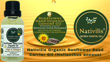 Load image into Gallery viewer, Nativilis Organic Sunflower Seed Carrier Oil (Helianthus annuus) Omega 6 Hair, Face & Skin - Natural Cold Pressed - Non-comedogenic - Promotes Moisture Retention in Skin and Hair Acne-Prone – Copaiba