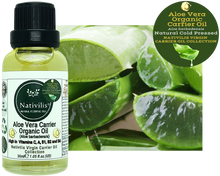 Load image into Gallery viewer, Nativilis Organic Aloe Vera Carrier Oil (Aloe barbadensis) True Aloe - Hair, Face & Skin Natural Cold Pressed – For Aromatherapy Massage – Soothes Moisturizes Skin – Hair Improving Growth - Copaiba