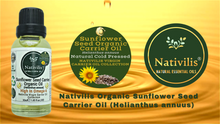 Load image into Gallery viewer, Nativilis Organic Sunflower Seed Carrier Oil (Helianthus annuus) Omega 6 Hair, Face & Skin - Natural Cold Pressed - Non-comedogenic - Promotes Moisture Retention in Skin and Hair Acne-Prone – Copaiba