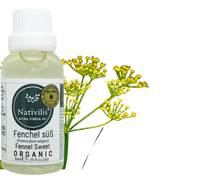 Load image into Gallery viewer, Nativilis Organic Fennel Sweet Essential Oil (Foeniculum vulgare) - 100% Natural - 30ml - (GC/MS Tested)